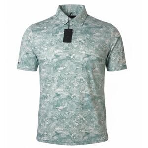 Bonobos Golf Polo Shirt XL Green Ocean Reef Fish Print Performance NWT